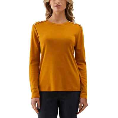 Rafaella Women's Long Sleeve Tee Size XXL Buckthorn Brown