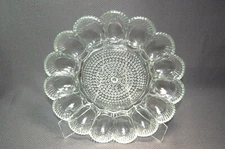 Vintage Indiana Glass Hobnail Relish Egg Deviled Plate
