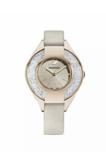 SWAROVSKI CRYSTALLINE SPORTY WATCH LEATHER STRAP GRAY 5547976.NEW IN BOX.