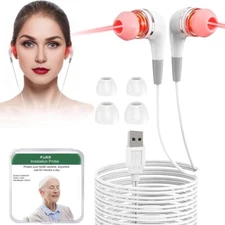 Red Light Therapy for Ears USB Device 650nm with Two Pairs of Ear Canal Silicone