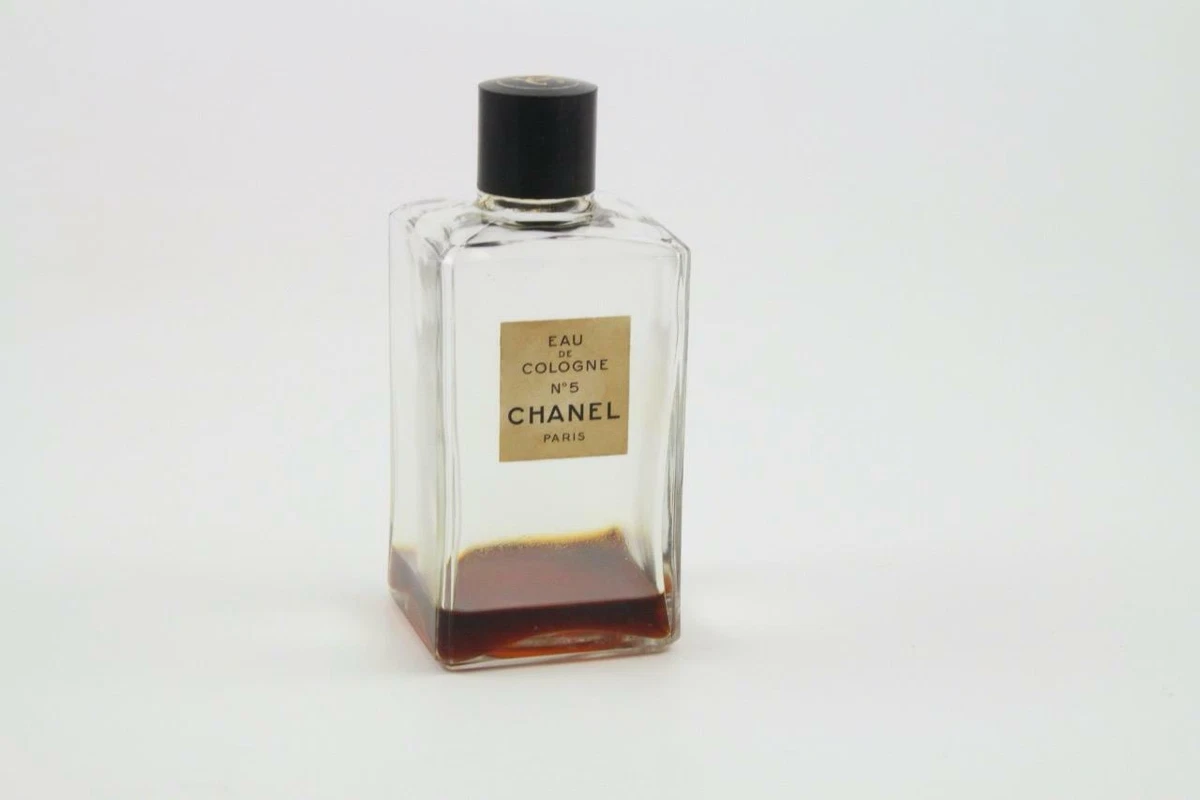 1960's Vintage Chanel No 5 Paris Eau De Cologne 75° Perfume Bottle-Near  Empty