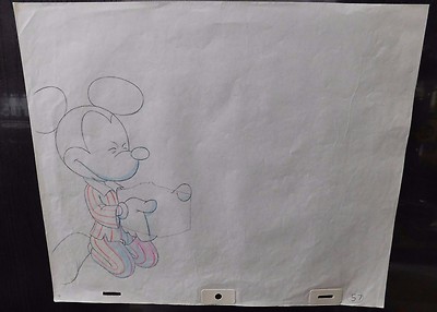 Walt Disney Mickey Mouse Original Vintage 12.5x10.5 Sketch Rare