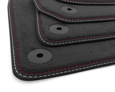 Fußmatten für Audi A4 S4 RS4 B6 8H Cabrio Automatten Doppelnaht Rot Weiß Velours