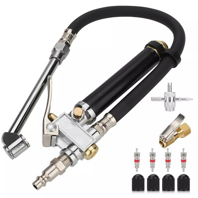 #ad Car Pressure Gauge Dual Head Chuck Air Compressor Tools With Tire Inflator Air $10.99