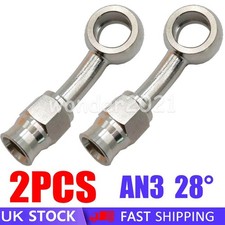 2PCS AN3 To 10mm 28 degree Stainless Steel banjo fitting for braided brake hose