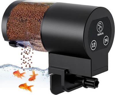 Auto Fish Feeder, 100ml Timer Battery for Flakes Pellets Aquarium