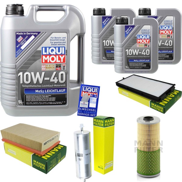 Mann Inspektionspaket 8L Liqui Moly Leichtlauf 10W-40 FüR BMW 7Er E32 750Iil-image