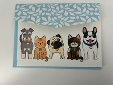 Get Well Soon Greeting Card Cute Cartoon Dogs and Cats USA Made