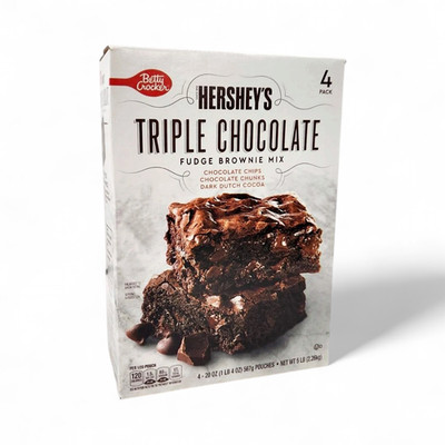 Betty Crocker HERSHEY'S Triple Chocolate Fudge Brownie Mix, 20 oz, 4 Pack