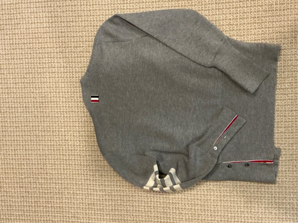 NWOT Thom Browne 4-Bar Wool Cardigan, Womens IT 40 - Image 4 of 4