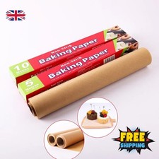5-10m Non-Stick Baking Parchment Paper Rolls Greaseproof Oven Microwave Safe She