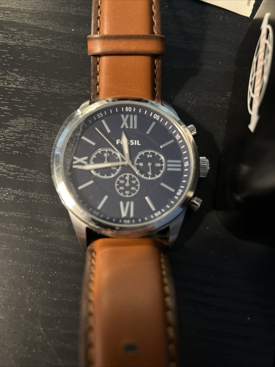 Fossil Men's Flynn Chronograph Brown Leather Watch 48MM BQ2125IE