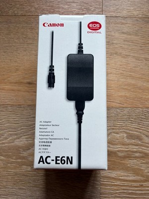 Canon AC-E6N AC Adapter Power Cable for Canon EOS Cameras, BRAND NEW Black