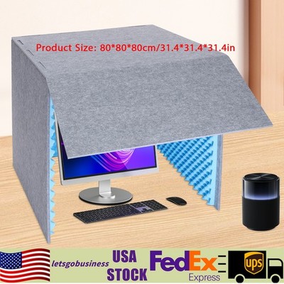 Desktop Soundproof Cover Noise Isolation Booth Vocal Sound Absorbing Shield