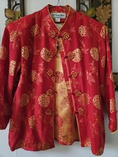 Chinesische Tang Jacke Rot/Gold   Seidenmix  ...