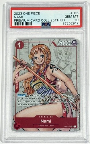 2023 One Piece Nami Premium 25th Anniversary OP01-016 PSA 10 Gem Mint English