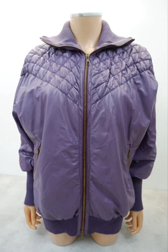 Giacca bomber donna Alexander McQueen ecopelle taglia UK 10 EU 40 viola