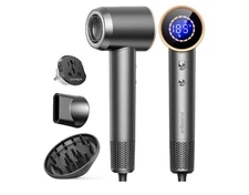 Dual Voltage Travel Hair Dryer w/ Diffuser High-Speed Ionic Blow Dryer w/ Screen