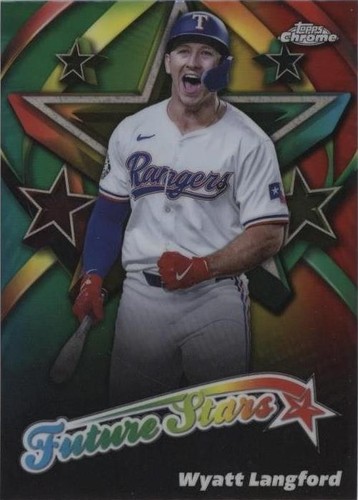 2025 Topps Chrome Black Wyatt Langford Blue Refractor Auto /150 