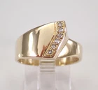 1Ct Round Cut Real Moissanite Bypass Vintage Wedding Band 14K Yellow Gold Plated
