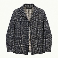 Lafayette 148 New York Textured Navy Cream Jacket