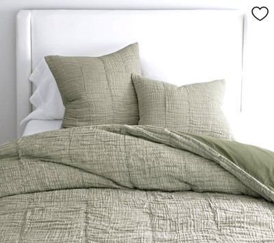 New in package! NWT Pottery Barn Cloud duvet cover- Queen- Loden green