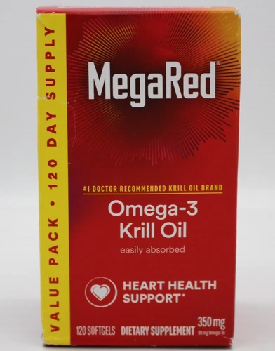 Schiff MegaRed Omega-3 Krill Oil Softgels 120 Count Heart Health Support 01/2027