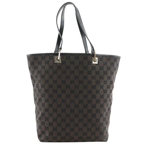 Gucci Tote Bag 002.1098 Gg Canvas Made In Italy Brown Shoulder Handbag A4 Open U