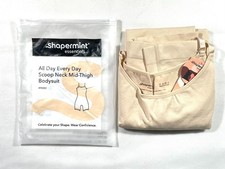 NWT Shapermint Essentials Women's 4XL Scoop Neck Mid-Thigh Bodysuit 95002 Chai