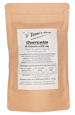 VENNI'S-SHOP Quercetin - Japanischer Schnurbaum Extrakt 15:1, vegane Kapseln, vennis-shop