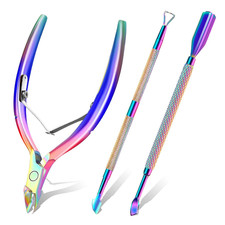 Cuticle Trimmer with Cuticle Pusher and Scissors, Cuticle Remover Professional D