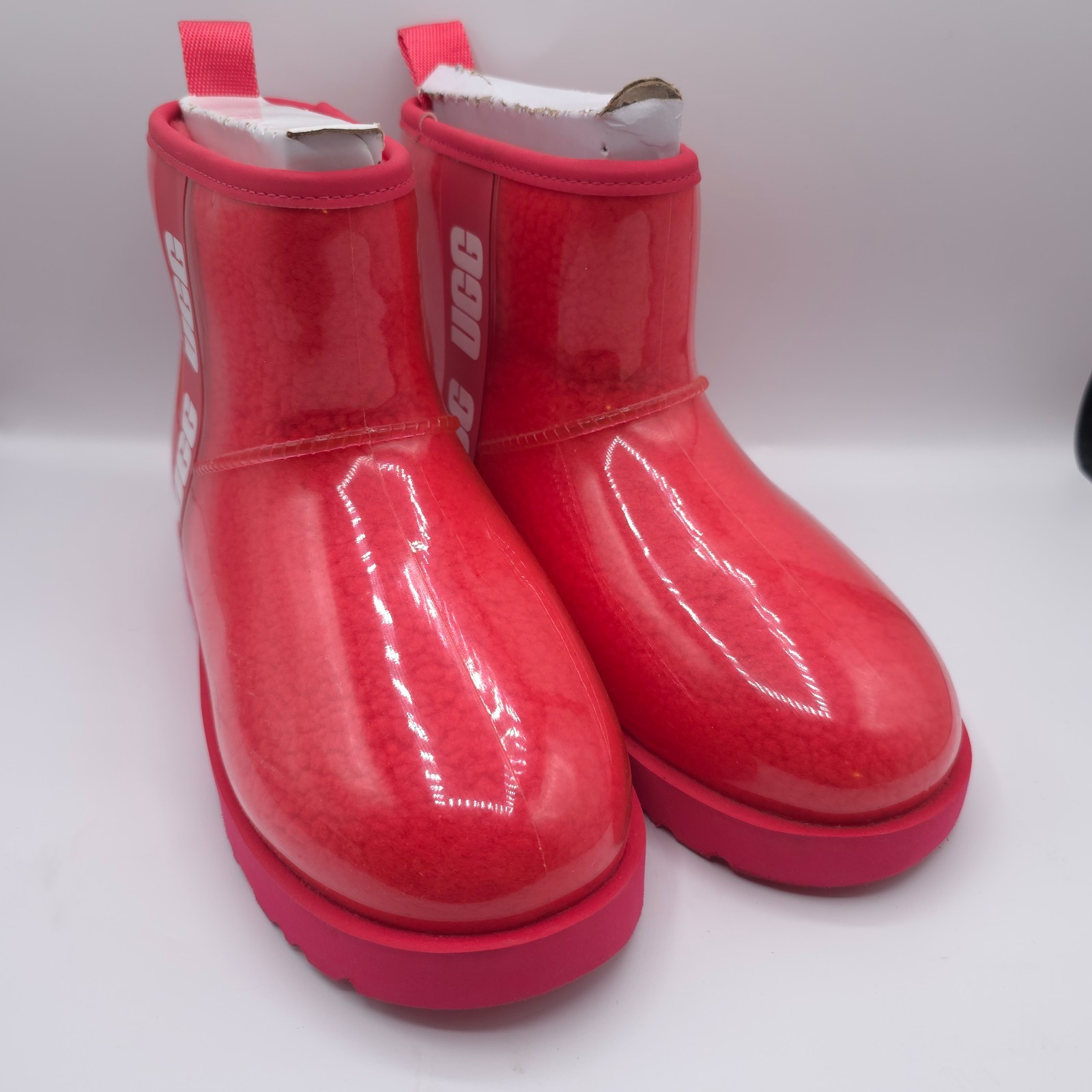 Mini Botas UGG Clásicas Transparentes Para Mujer Talla 6 Felpa Hibisco Rosa Lana Impermeables