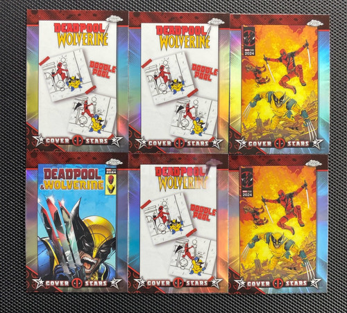 Lot*6 2025 Topps Deadpool Chrome Deadpool Wolverine Cover Stars Refractor