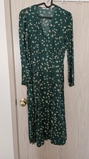 Uniqlo Women's Floral Buttoned Dress - XS Green