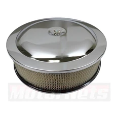 Chrome Race Car 14"x4" Air Cleaner w/ Holley Dominator Base SBC BBC Ford 454 460
