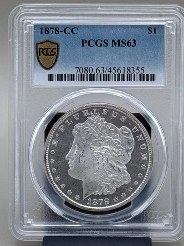 1878-CC Morgan Silver Dollar PCGS MS63 Carson City UNC Choice Coin Rev Toning