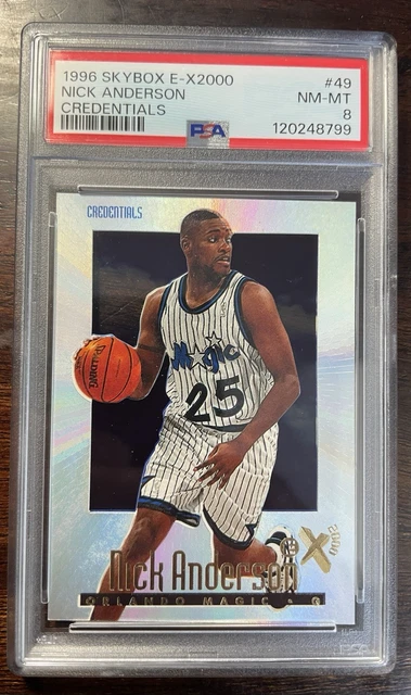 1996 Skybox E-X2000 Credentials Nick Anderson Orlando Magic /499 PSA 8 Rare