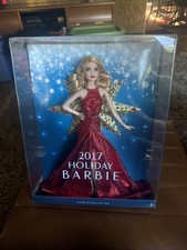 Barbie 2017 Holiday Barbie Collector Edition Blonde Red Gown, Unopened Box