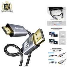 6 Feet DisplayPort to HDMI Cable   4K Ready, Aluminum  Nylon-Braided
