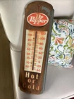 Vintage Original Dr PEPPER Glass Thermometer HOT OR COLD Soda Sign Tin USA Made