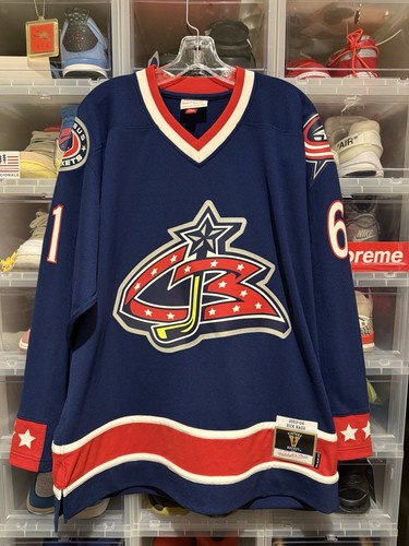 Sweat-shirt Columbus Blue Jackets Mitchell & Ness Taille L – Bleu/gris – Neuf Avec étiquettes