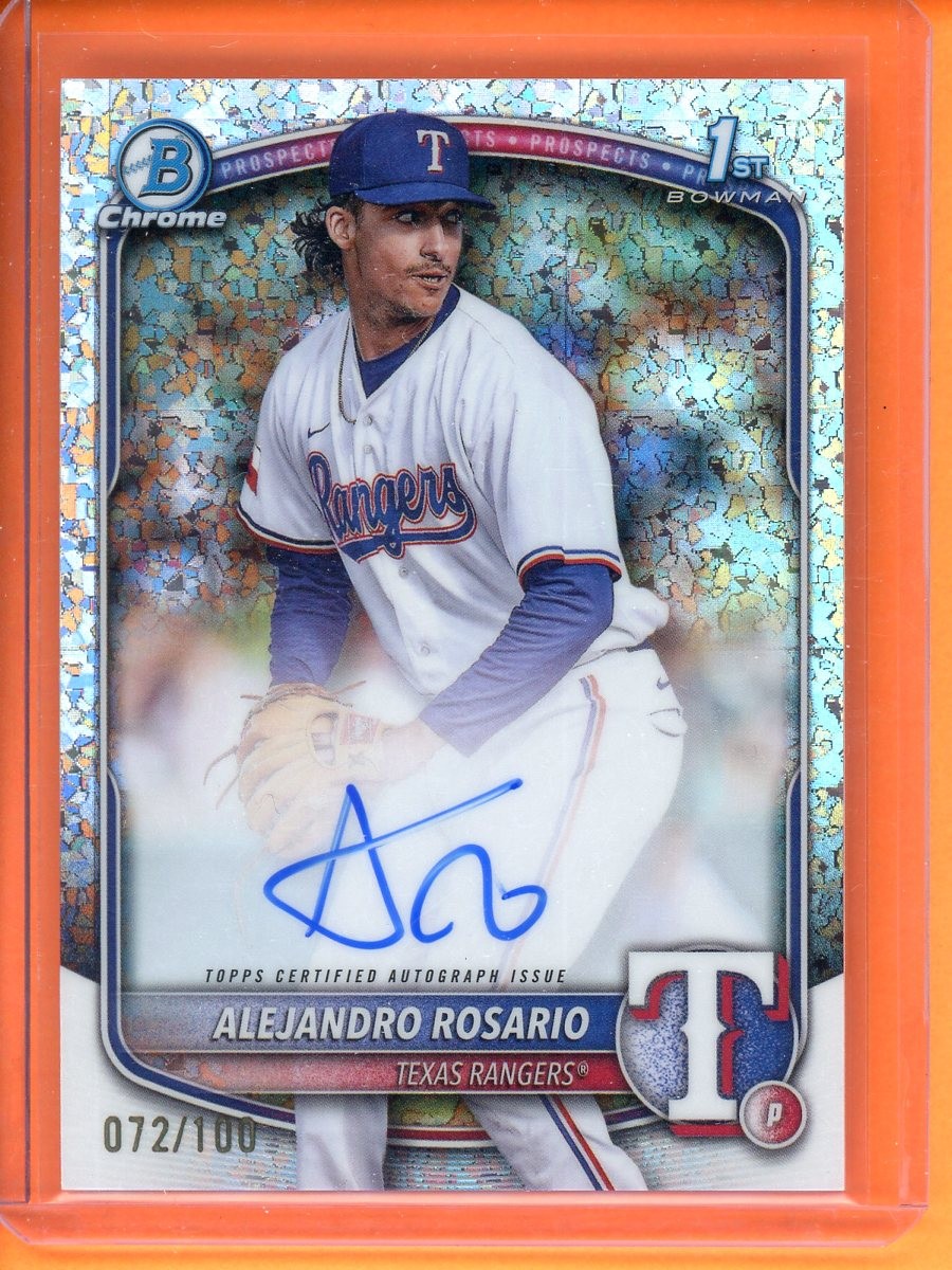 Alejandro Rosario Autographs Mini-Diamond 1st /100 2025 Bowman Chrome #CPA-ARO