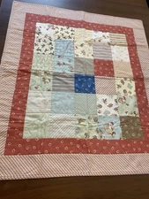 Quilt Blanket Baby Boy Cowboys & Indians 37x 32 1/2 Western  Stroller Brown