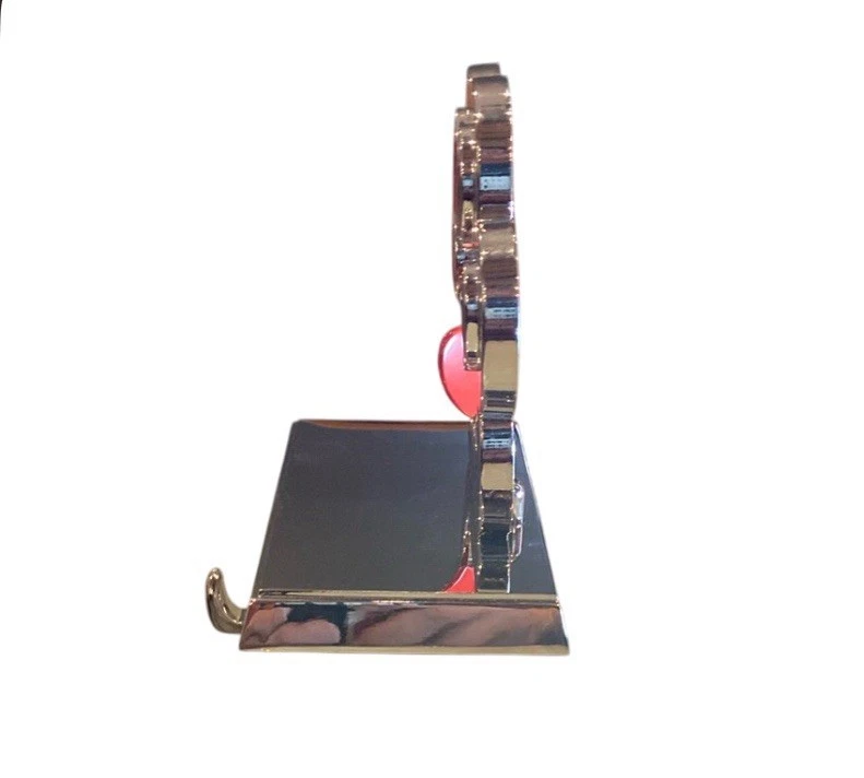 Medias cuadradas St. Nicholas con estampado de pata de perro cachorro a cuadros plata corazón rojo Foto 3 de 4