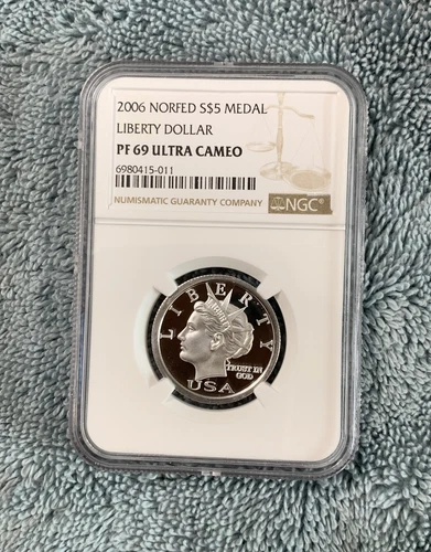 2005 $5 Liberty Dollar 1/4 OZ .999 Silver Medal USA NGC PF 69 UC