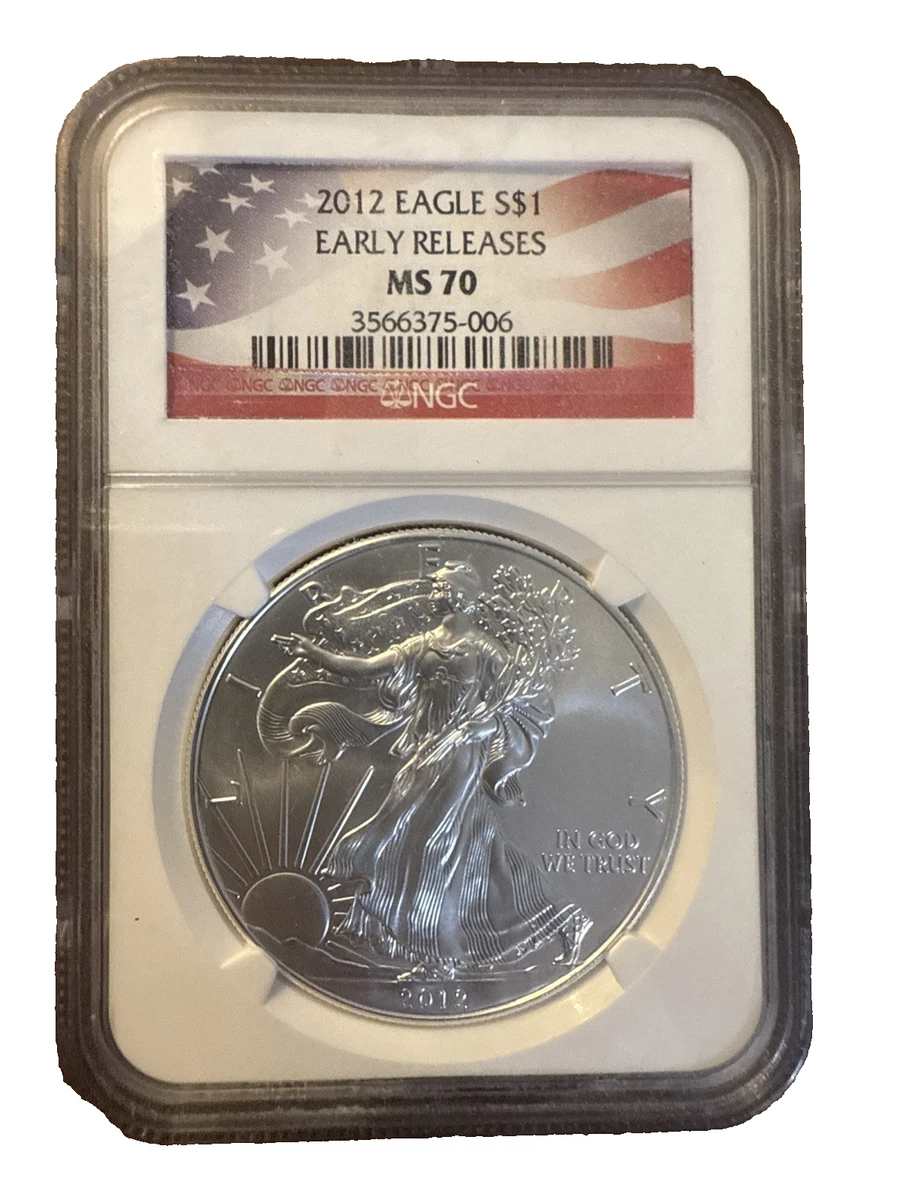 2012年 アメリカン・イーグル銀貨 MS 70 NGC ウェストポイント 2012年 アメリカン・イーグル銀貨 MS 70 NGC ウェストポイント