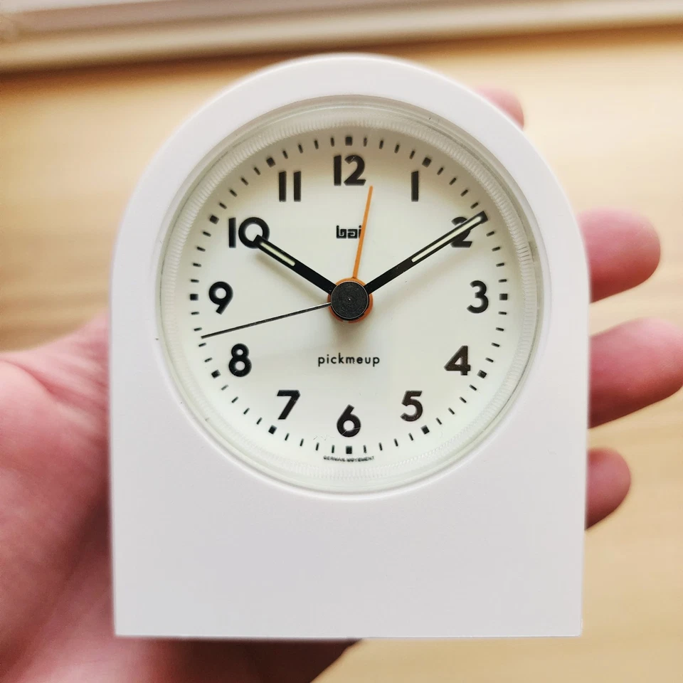 Reloj despertador Bai Designer Pick-Me-Up, BAI.569.LA blanco naranja Foto 3 de 4