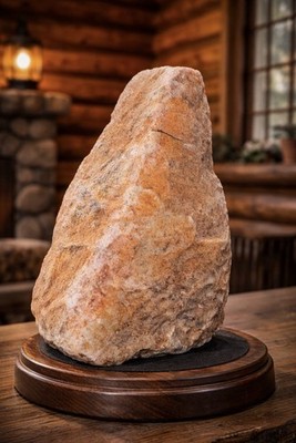 Hand-Dug Mountain Quartz Specimen energy Healing Stone   Unique Orange Vein Rock