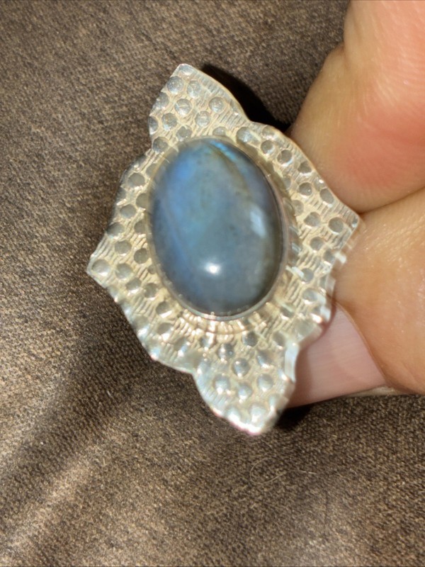 SALE! Vintage Flashy Blue Laboradite Sterling Silver Ring