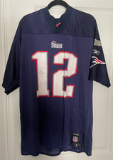Authentic Reebok Tom Brady #12 New England Patriots Vintage NFL Football Jersey